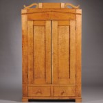 Classical Tiger Maple Wardrobe Cabinet with Two Paneled Doors, Ohio (Lot 985, Estimate $800-$1,200)