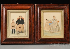 Charles Henry Theodore Costantini (French/Australian, 1804-1860), Pair of Family Portrait Miniatures, Sold for $12,000