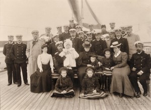 Gelatin Silver Print of the Russian Royal Family Aboard the Standart, c. 1905 (Lot 345, Estimate $1,000-$1,500) Russian Royal Family Aboard the Standart