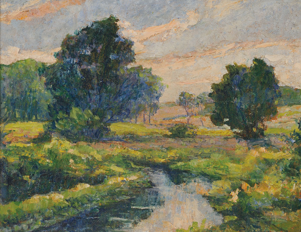 William Mark Fisher (American, 1841-1923), The Stream Through the Meadow, Teaneck. (Lot 112, Estimate $400-$600) William Mark Fisher (American, 1841-1923), The Stream Through the Meadow, Teaneck. (Lot 112, Estimate $400-$600)