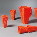 Sandra Wyner Pottery Pitcher and Six Glasses, United States, c. 1983 (Lot 971, Estimate $225-$325)