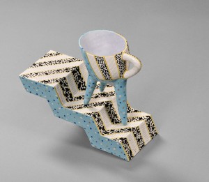 Jeanee Redmond 'Cup on Steps' Sculpture (Estimate $200-$300)