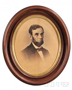 Lincoln, Abraham (1809-1865) Photographic Portrait by Alexander Gardner (1821-1882) Washington D.C., 9 August 1863 (Lot 35, Estimate $20,000-$30,000)
