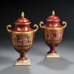 Pair of Royal Vienna Porcelain Urns, Austria, late 19th century (Lot 1016, Estimate $250-$350)