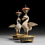Pair of Cloisonne Candle Holders, China, 20th century (Lot 379, Estimate $500-$700)