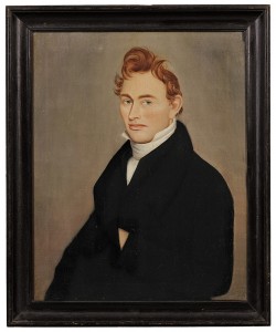 Ammi Phillips (American, 1788-1865) Portrait of a Ginger-haired Young Man (Estimate $15,000-$25,000)