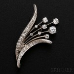 14kt White Gold and Diamond Spray Brooch (Lot 378, Estimate $400-$600)