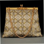 A Gold and Silver Metallic Handbag on Gold-tone Hardware, Gucci, 1970s (Lot 590, Estimate $100-$150)