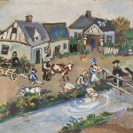 Ilya Schor (American, 1904-1961), Shtetl Scene (Lot 151, Estimate $1,000-$1,500)