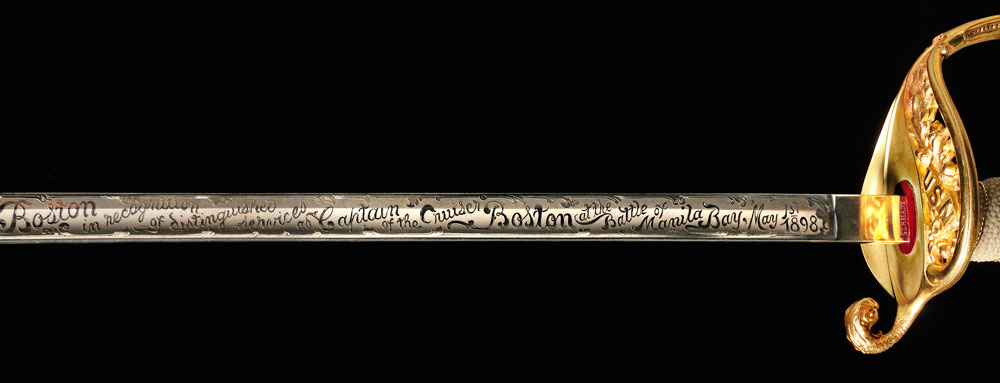 Ornate engraving on the sword