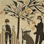 Folk Art Appliqued Needlework Picture of a Family Outing, Burlington, Vermont, area, c. 1810 (Lot 131, Estimate $40,000-$60,000)