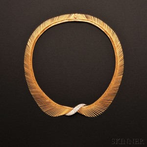 18kt Gold and Diamond 'Angel Hair' Necklace, Van Cleef & Arpels, France (Lot 710, Estimate $10,000-$15,000)