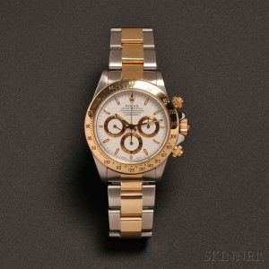 18kt Gold and Stainless Steel 'Daytona Cosmograph' Wristwatch, Rolex (Lot 323, Estimate $8,000-$10,000)