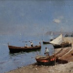 Rubens Santoro (Italian, 1859-1942), Drying the Nets (Lot 368, Estimate $7,000-$9,000)