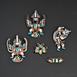 Five Zuni Inlaid Pins (Lot 160, Estimate $400-$600)