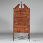 Queen Anne Walnut Carved Scroll-top High Chest of Drawers, probably North Shore of Massachusetts, c. 1740-60 (Lot 23, Estimate $10,000-$15,000)