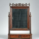 Late Classical Carved Mahogany Shaving Mirror, America, mid 19th century (Lot 871, Estimate $300-$500)