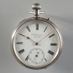 J. W. Benson "The Bank" Sterling Open Face Watch (Lot 1151, Estimate $250-$450)