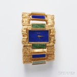 18kt Gold and Hardstone Cuff Watch, Piaget (Lot 613, Estimate $8,000-$10,000)