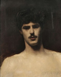 John Singer Sargent (American, 1856-1925), Study of a Man's Head, c. 1878 (Lot 416, Estimate $200,000-$300,000)