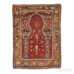 Central Anatolian Prayer Rug, mid-18th century (Lot 81, Estimate $5,000-$6,000)