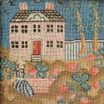 Needlework Picture Showing a House with Woman, Sarah Pomeroy, Northampton, Massachusetts, c. 1762 (Lot 127, Estimate $15,000-$25,000)