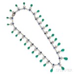 Emerald, Sapphire, and Diamond Necklace and Earpendants (Lot 725, Estimate $50,000-$60,000)