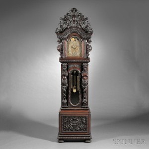 Monumental Tiffany & Company Quarter-chiming Mahogany Floor Clock (Lot 447, Estimate $90,000-$120,000)
