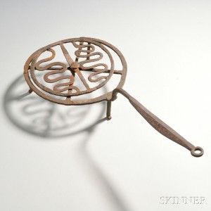 Small Wrought Iron Revolving Broiler, America, late 18th/early 19th century (Lot 41, Estimate $300-$500)