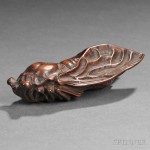 Wood Netsuke of a Cicada, Japan, 18th/19th century (Lot 214, Estimate $3,000-$5,000)