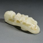 Nephrite Jade Chilong Belt Buckle, China, 20th century (Lot 308, Estimate $800-$1,200)
