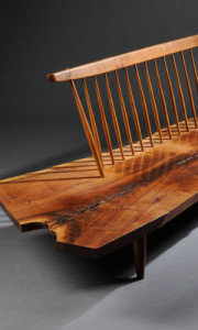 George Nakashima (1905-1990) Conoid Bench, American black walnut and hickory, New Hope, Pennsylvania, 1973 (Estimate $30,000-$40,000)