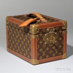 Louis Vuitton Leather and Brass-mounted Coated Canvas Hard-side Jewelry Travel Case (Lot 1604, Estimate $800-$1,200)