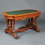 Renaissance Revival Carved Walnut and Walnut Veneer Center Table (Lot 1134, Estimate $800-$1,200)