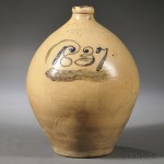 Four-gallon Lyman & Clark Stoneware Jug, Gardiner, Maine, c. 1837 (Lot 1114, Estimate $300-$500)