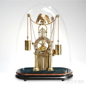 Simon Willard Jr. Brass Skeleton Clock, Boston, Massachusetts, or New York City, c. 1825-35 (Lot 294, Estimate $8,000-$12,000)