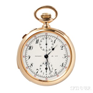 Tiffany & Company 18kt Gold Minute-Repeating Split-Second Chronograph, Switzerland, No. 112218, c. 1900 (Lot 98, Estimate $4,000-$6,000)