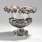 The Morgan Cup Sterling Silver Repousse Wine Cooler Awarded to the Schooner Sachem, London, England, c. 1887 (Lot 422, Estimate $5,000-$7,000)