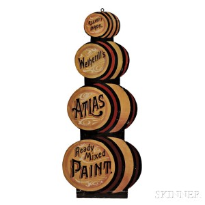 Paint-decorated 'Ready Mixed PAINT.' Trade Sign, America, late 19th century (Lot 208, Estimate: $3,000-5,000)