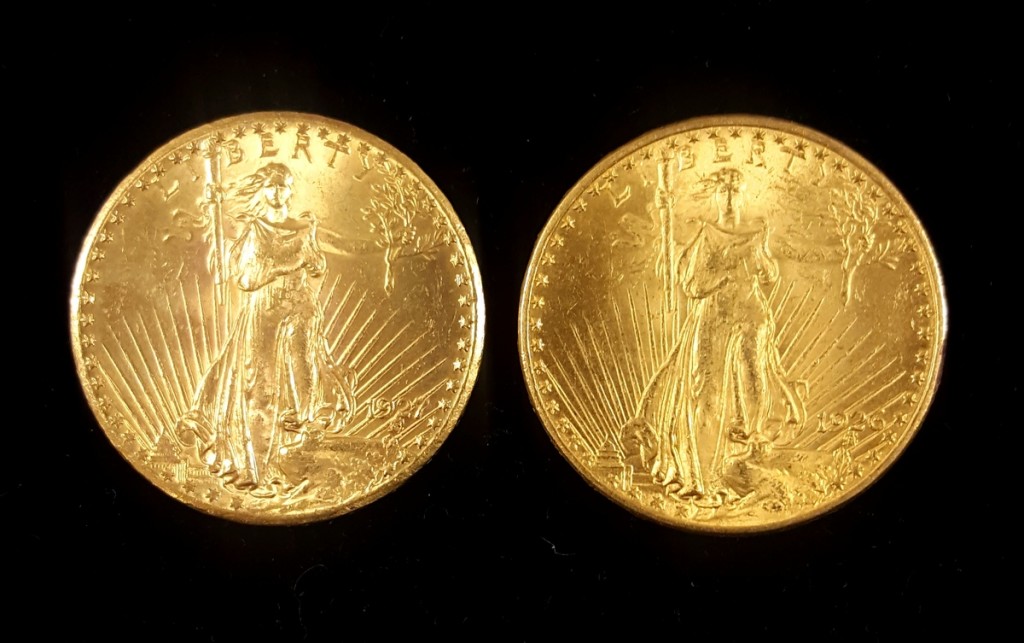 Both of these coins are identical in size, weight, and gold content. The coin on the left lacks a depthness and attention to detail seen in the coin on the right.